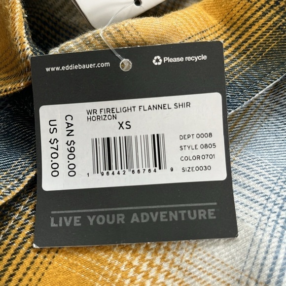 EDDIE BAUER Firelight Flannel Shirt NWT Size XS - Picture 3 of 13